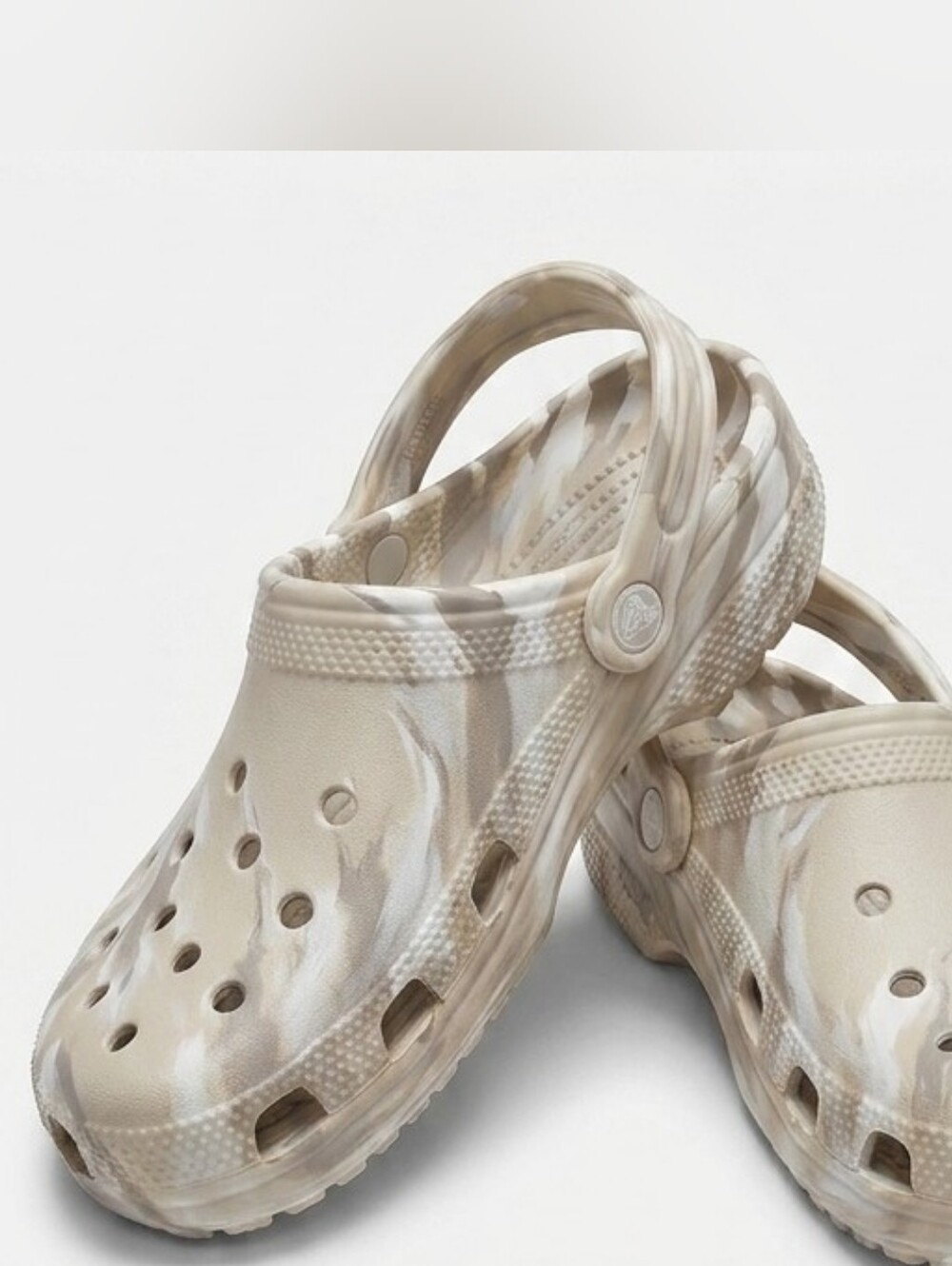 Crocs Classic Marbled Clog | Bone/Multi White Gray | Unisex Shoes Women's Size 9